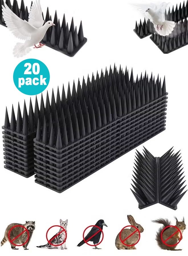منزل الغابة مسامير الطيور ، 20 عبوة من أظافر الطيور للطيور والحمام والسناجب والقطط والأظافر الدفاعية للطيور في الهواء الطلق ، وإبعاد الطيور ، ومسامير السياج البلاستيكية للدرابزين والأسقف (أسود) - Image 1