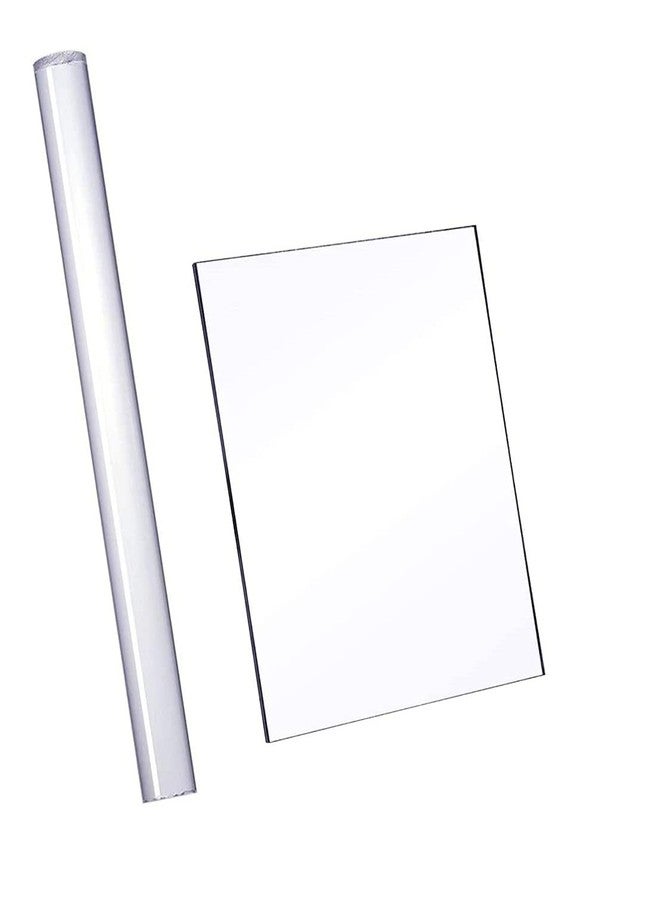 ikis Acrylic Roller 8" and Sheet 4 X 6" Combo for Polymer and Air Dry Clay Rolling Jewelery Making, Clear - Image 1