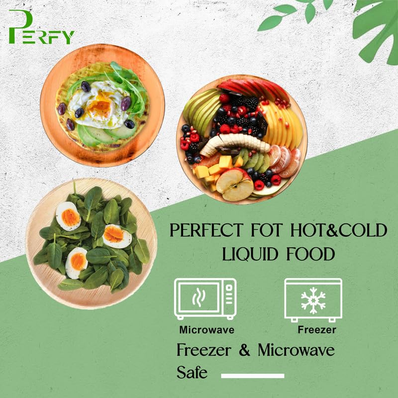 Perfy 12 Inch Areca Palm Leaf Round Plates Natural and Biodegradable Disposable EcoFriendly PlatesDinnerware Plate for Party Wedding Event Plates 30cm100Pack - Image 4
