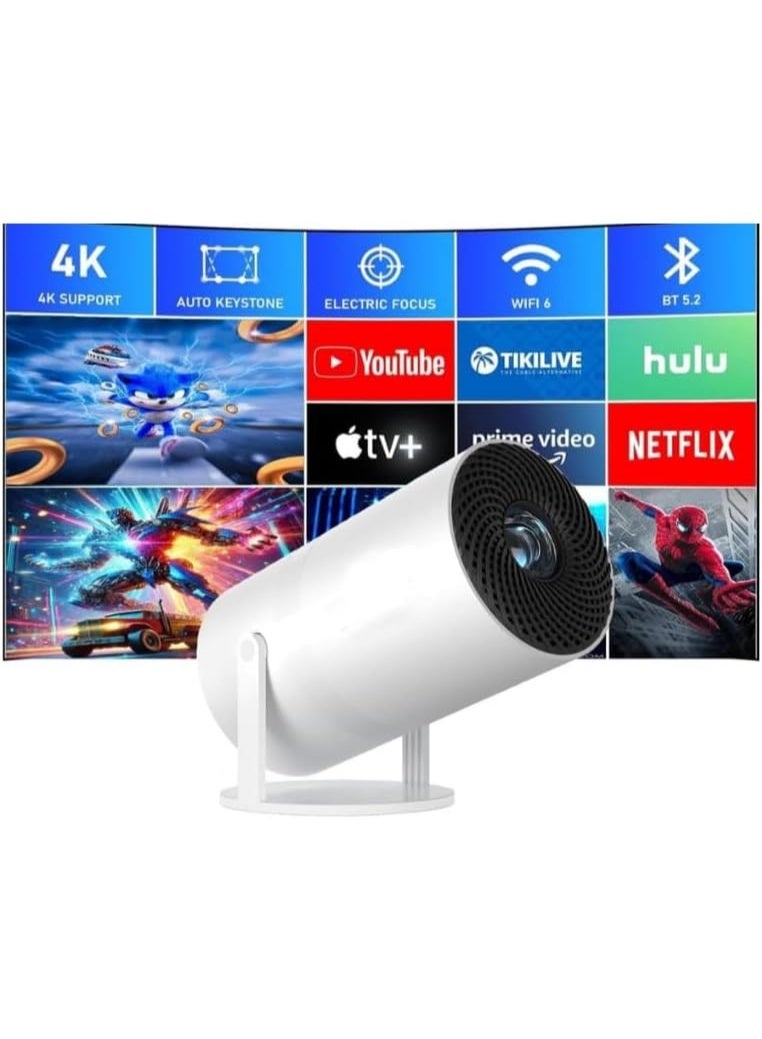 HS Hifi Speaker LCD Projector Support HD 1080P 4K  Lumen Smart Projector with Wifi Bluetooth 5.0 11 Portable Mobile Home Theater Suitable for Games Office Movies - Image 1