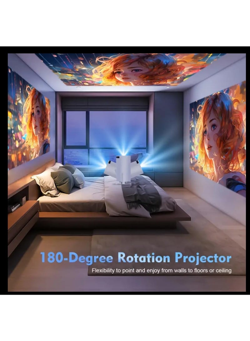 HS Hifi Speaker LCD Projector Support HD 1080P 4K  Lumen Smart Projector with Wifi Bluetooth 5.0 11 Portable Mobile Home Theater Suitable for Games Office Movies - Image 2