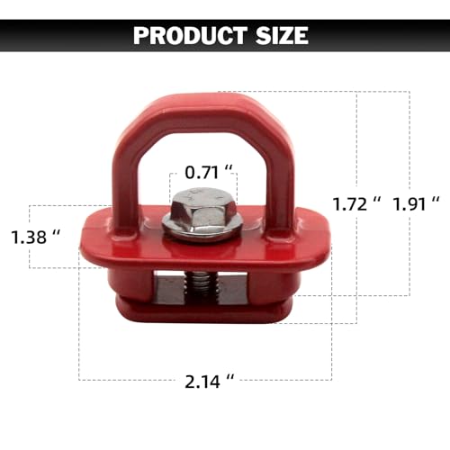 JINCHEN Aluminum Tie Down Anchors 9 Pcs Truck Bed Set Side Wall Anchor fit for 2007-2023 Chevy Silverado/GMC Sierra, 2015-2023 Chevy Colorado/GMC Canyon (Red) - Image 2