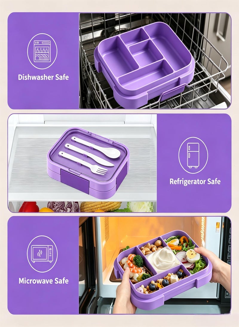 Topyich 5-Compartment Lunch Box for Kids, 1000ML Food Grade Bento Box, Microwave Safe Leakproof Lunch Container for School,Picnics - Image 5