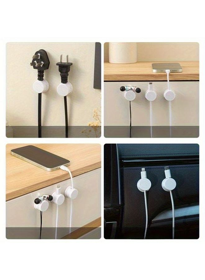 Rotatable Cable Organizer 2Pcs Desktop Cord Management Clip with Magnetic Suction Black - Image 3