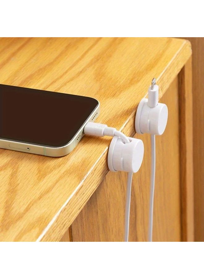Rotatable Cable Organizer 2Pcs Desktop Cord Management Clip with Magnetic Suction Black - Image 1