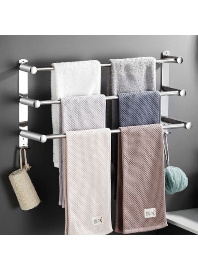 GGEROU Bathroom Towel Rack Set with 3 Hook,304 Stainless Steel Towel Bar, 3 Layer - Image 1