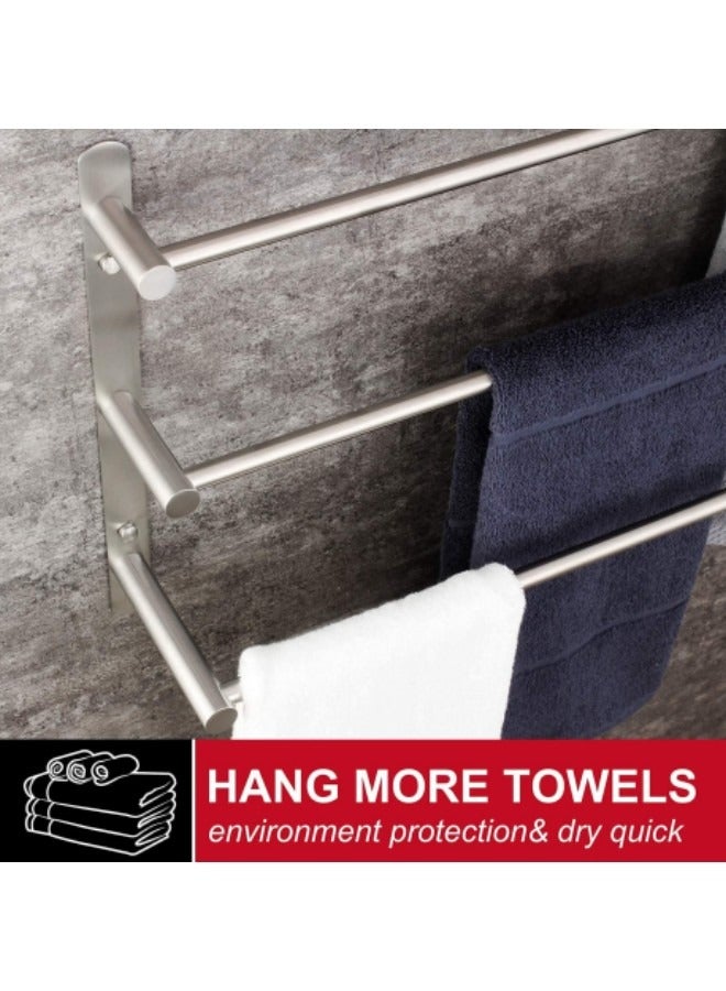 GGEROU Bathroom Towel Rack Set with 3 Hook,304 Stainless Steel Towel Bar, 3 Layer - Image 5