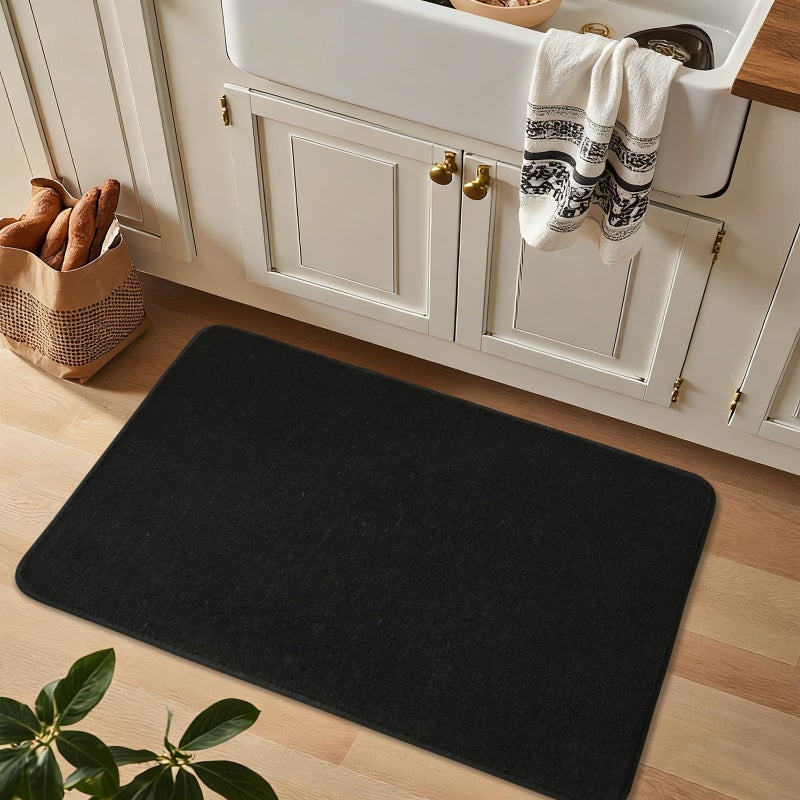 HOMORE 2x3 Small Black Rug, Soft Memory Foam Rugs for College Dorm, Throw Bedside Rug for Bedroom, Non Slip Washable Rugs for Indoor Entryway Entrance Kitchen - Image 3
