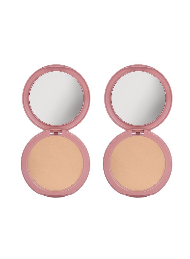Dazller Classique Compact Powder, 9g - (Pack of 2), 8004 Soft Caramel, Velvety Natural Finish, Oil-Control, Sebum Absorption Formula, No-makeup look, Emollient-rich - Image 1