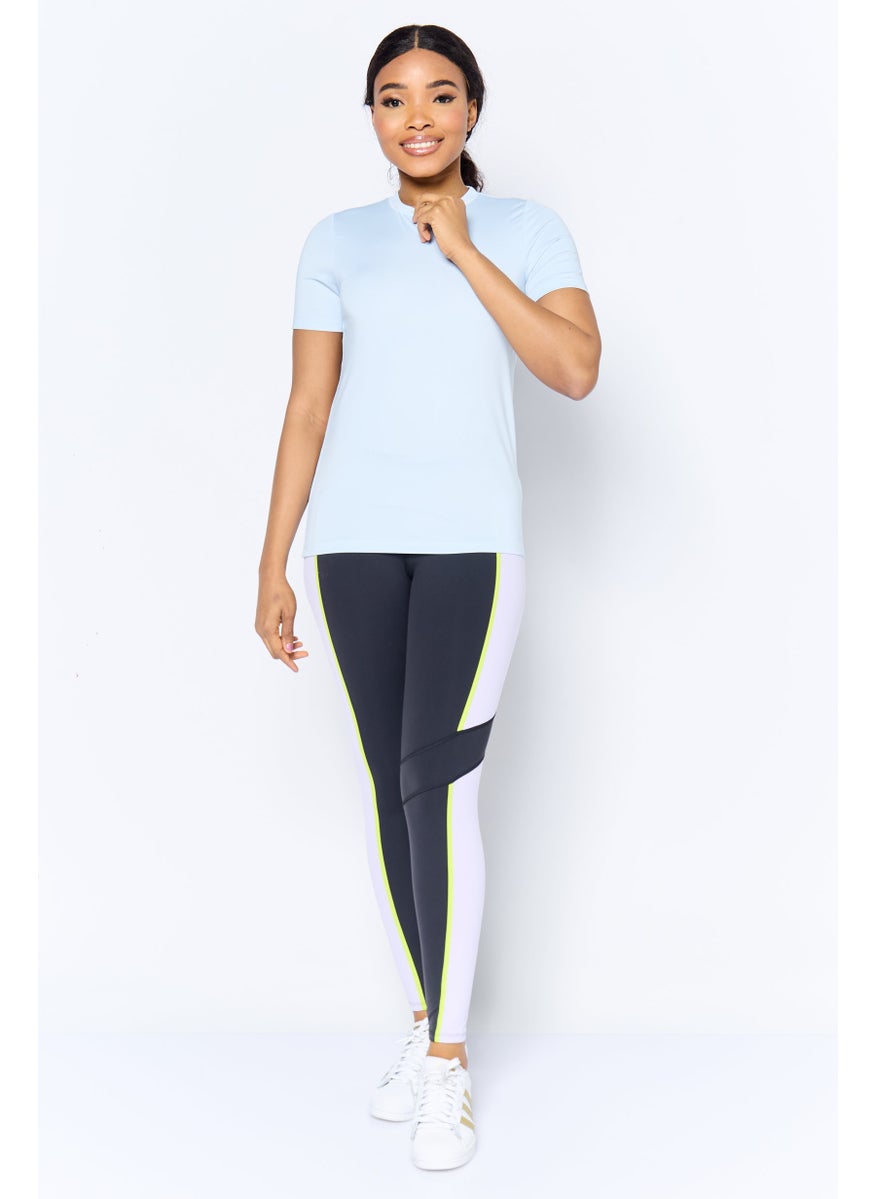 Reebok Women Sportswear FIt Short Sleeve Training T-Shirt, Light Blue  - Image 4