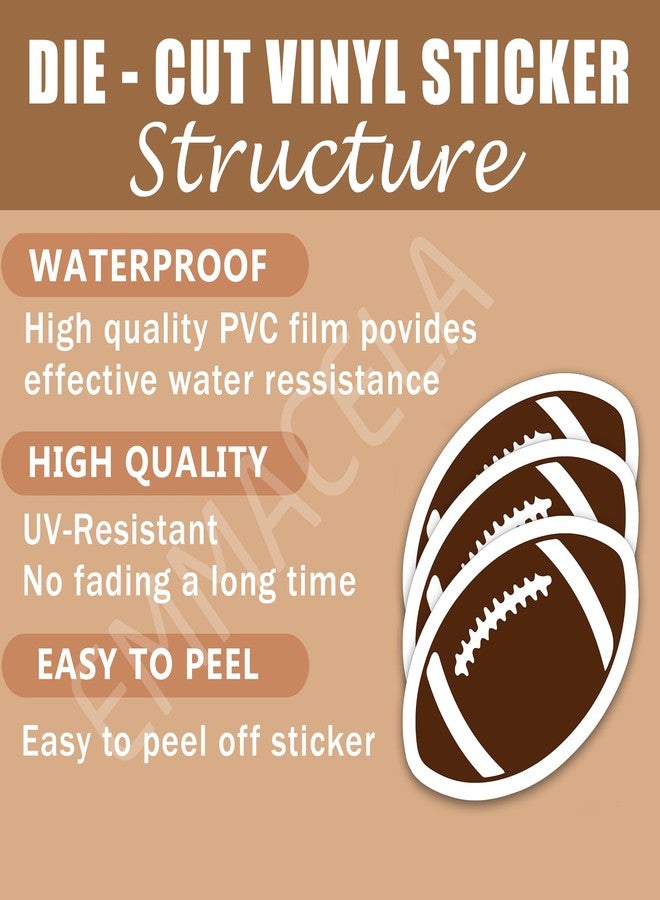EMMACELA (3 Pack) Football Stickers, Decals for Players & Fans – Waterproof Vinyl for Tumblers, Books, Phones – 3 x 2 Inch - Image 3