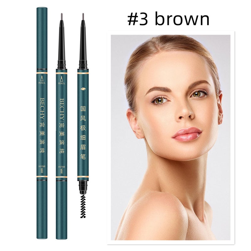 BECHY Thin Eyebrow Pencil,3 Pcs Waterproof brown eyebrow pencil with Spoolie Brush, Longwearing for Perfect Brows, Professional, Precision, Defines,Mechanical Pencil,Eye Brow Pencils for Women Brown BECHY - Image 2