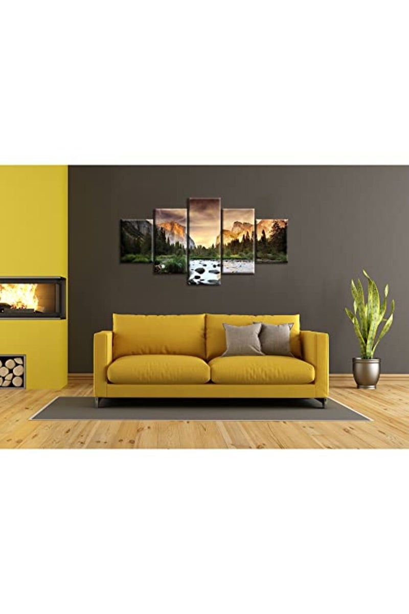 Artbrush Tower Yosemite Wall Art Mountains Landscape Wall Decor Picture California Canvas Print Yosemite National Park Poster USA Country Painting Frame Home Decoration Ready to Hang(60''Wx32''H) - Image 5
