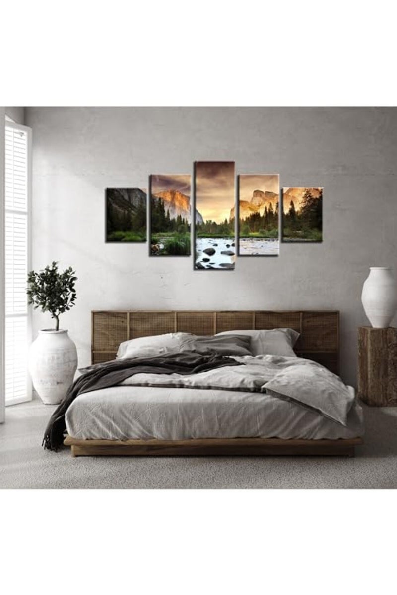 Artbrush Tower Yosemite Wall Art Mountains Landscape Wall Decor Picture California Canvas Print Yosemite National Park Poster USA Country Painting Frame Home Decoration Ready to Hang(60''Wx32''H) - Image 4