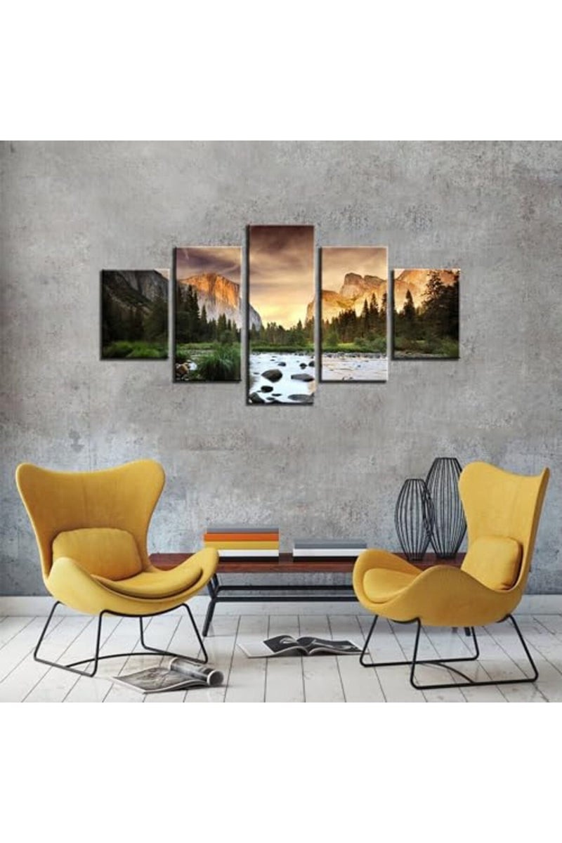 Artbrush Tower Yosemite Wall Art Mountains Landscape Wall Decor Picture California Canvas Print Yosemite National Park Poster USA Country Painting Frame Home Decoration Ready to Hang(60''Wx32''H) - Image 3