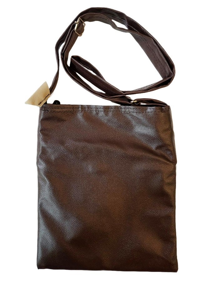 CLASSIQUE Shantiniketan Leather+Rexine Crossbody Sling Bag (Brown) - Image 3