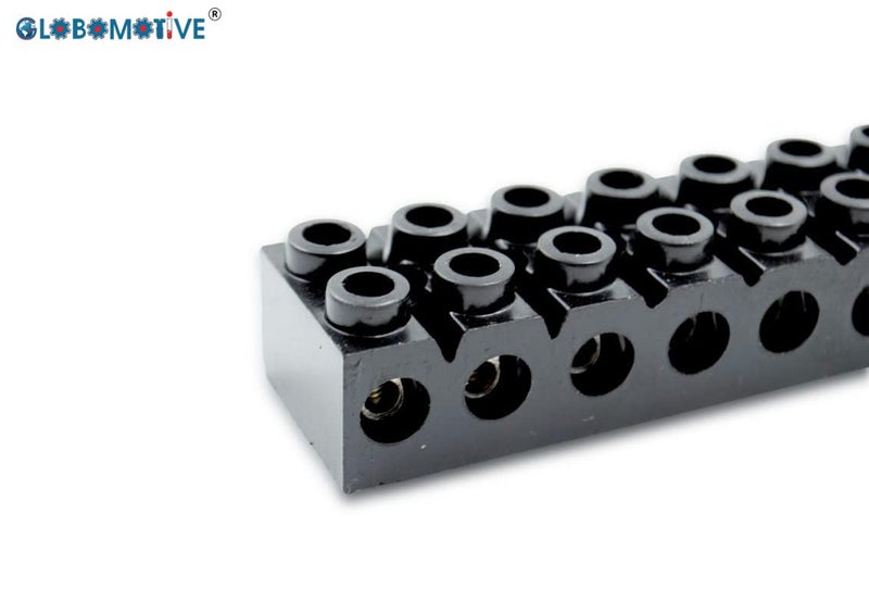 GLOBOMOTIVE GLOBOMOTIVE Control Panel 15A 12 Way Bakelite Connector Strip Double Row Barrier Black Terminal Pack of 1  - Image 2