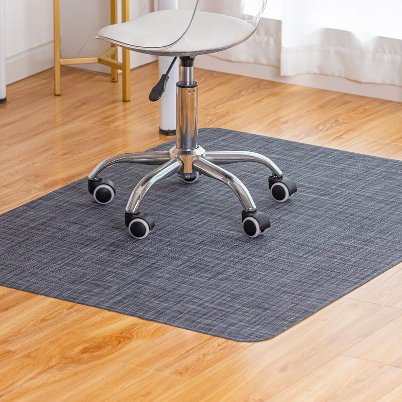 Baroyal Office Chair Mat for Hardwood Floor Under Desk Computer Rolling Chair Mat for Wood/Tile Floor Non-Slip Heavy Duty Desk Rug PVC Plastic Hard Floor Protector 36" x 48" (Cool Grey) - Image 1