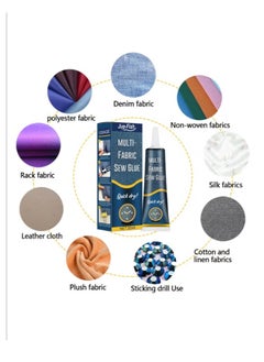 JUE-FISH Multi-Fabric Sew Glue, Fabric Glue Permanent Clear Washable For Patches Drying Waterproof Adhesive All Fabrics, Clothes, Cotton  - Image 3