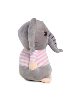 Webby Webby Soft Animal Plush Elephant Toy 20cm, Grey and Pink  - Image 2