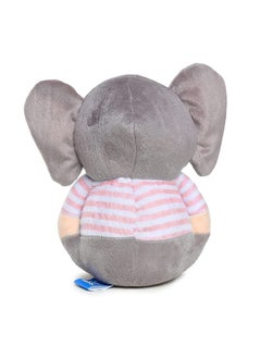 Webby Webby Soft Animal Plush Elephant Toy 20cm, Grey and Pink  - Image 4
