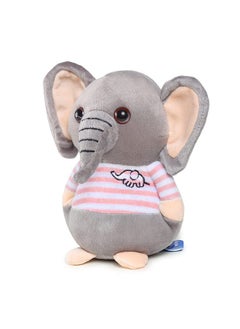 Webby Webby Soft Animal Plush Elephant Toy 20cm, Grey and Pink  - Image 3