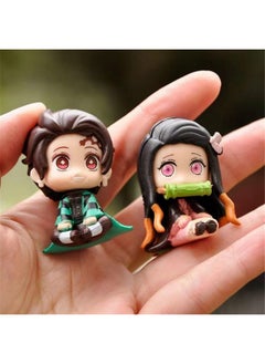 Blue Aura Blue Aura Demon Slayer Action Figures Set of 5 Height-5cm Tanjiro Nezuko Rengoku Inosuke & Zenitsu Multicolour PVC | Demon Mini  - Image 5