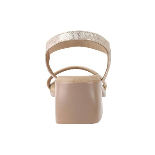 Mochi Women Beige Chic Casual Mid-Heel Sandals UK/4 EU/37 (33-844) - Image 5