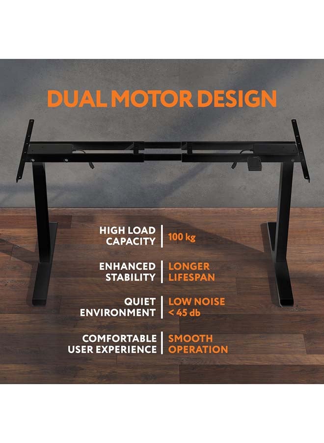 Sky Land Electric Height-Adjustable Standing Desk Frame, Ergonomic Sit-Stand Workstation, Customizable Height, Dual Motor Design, Smart Controller for Home & Office, Black (Frame Only) - Image 5
