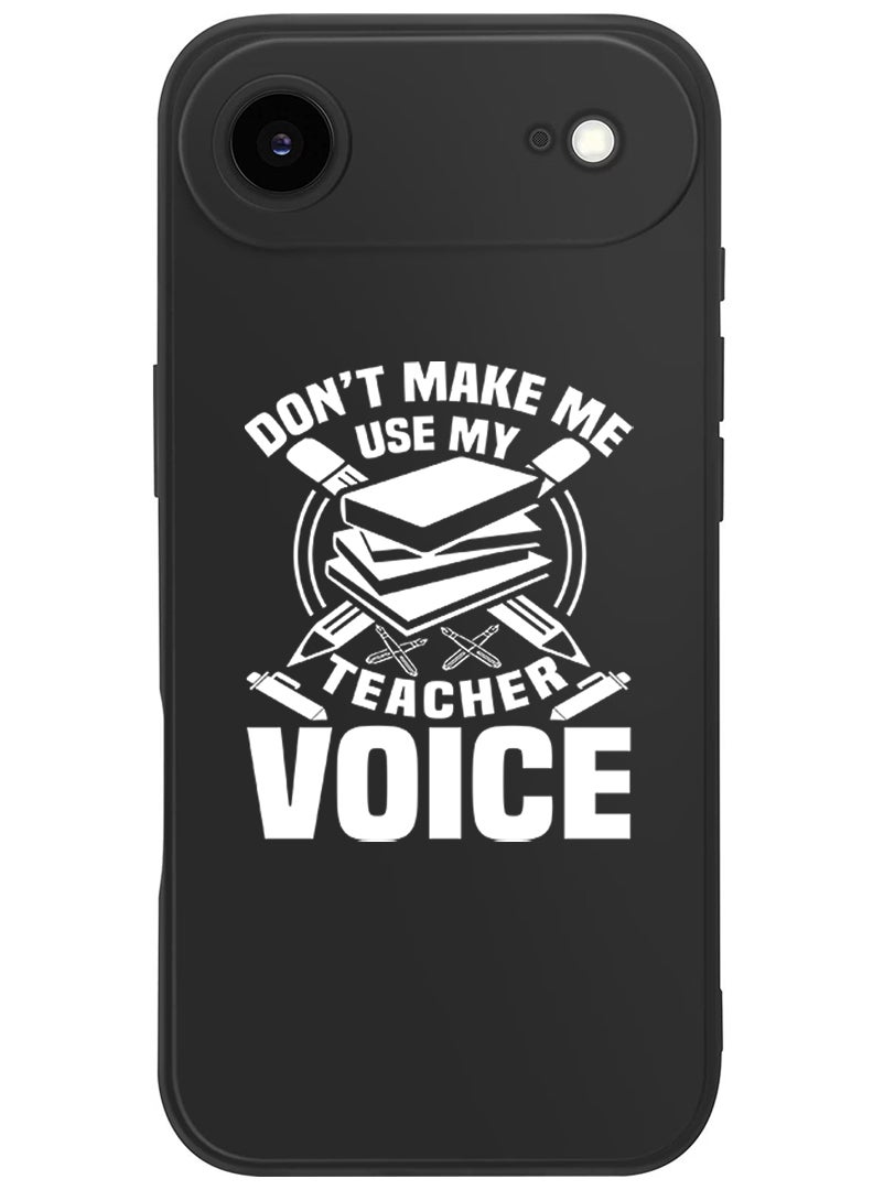 Theodor Protective Slim Fit Case Liquid Silicone Cover with Full Body Protection Anti-Scratch Shockproof Case For Apple iPhone 17 Air (Black) Teacher Voice - White - Image 1