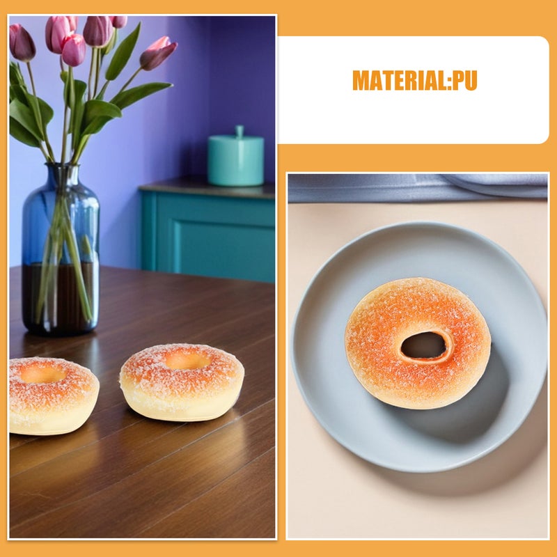6pcs Artificial Donuts For Display: Realistic Faux Doughnut Props - Pu Donuts For Dining Table Bakery Shop Decor & Photography Prop - Image 3