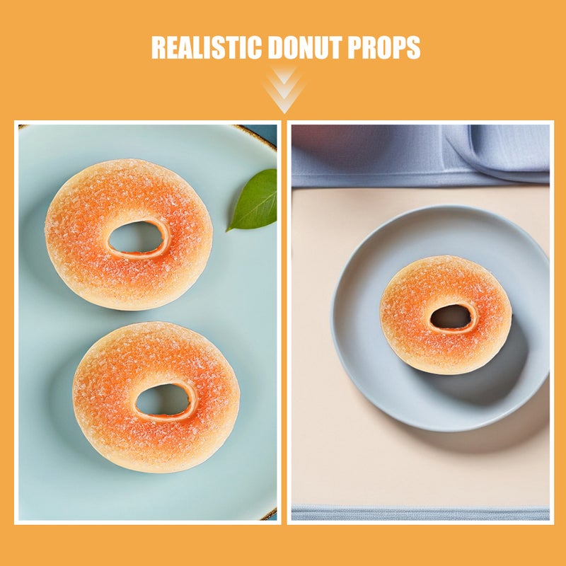 6pcs Artificial Donuts For Display: Realistic Faux Doughnut Props - Pu Donuts For Dining Table Bakery Shop Decor & Photography Prop - Image 2