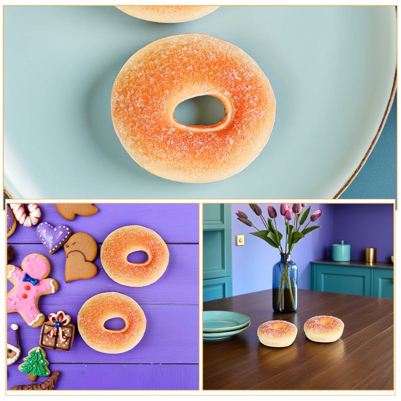 6pcs Artificial Donuts For Display: Realistic Faux Doughnut Props - Pu Donuts For Dining Table Bakery Shop Decor & Photography Prop - Image 5