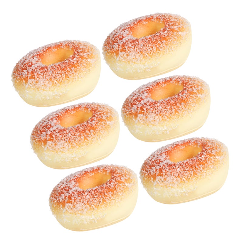 6pcs Artificial Donuts For Display: Realistic Faux Doughnut Props - Pu Donuts For Dining Table Bakery Shop Decor & Photography Prop - Image 1