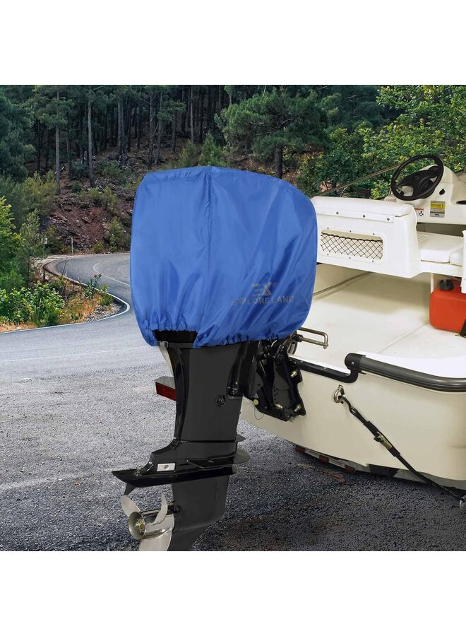 Generic Outboard Motor Cover - Waterproofly 600D Heavy Duty Boat Engine Hood Covers - Fit for Motor 25-50 HP, (Blue)  - Image 2