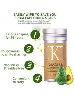IKT Hair Finishing Stick, Wax Stick For Hair Slick Stick, Hair Wax Stick For Flyaways Hair Gel Stick Non-Greasy Styling Cream For Fly Away And Frizz Hair  - Image 2