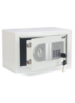 Rubik Safe Box with Digital Pin Code Keypad and Key Lock for Home Office Personal Use RB20AJ-W (20x31x20cm) White  - Image 1