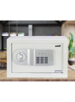 Rubik Safe Box with Digital Pin Code Keypad and Key Lock for Home Office Personal Use RB20AJ-W (20x31x20cm) White  - Image 3