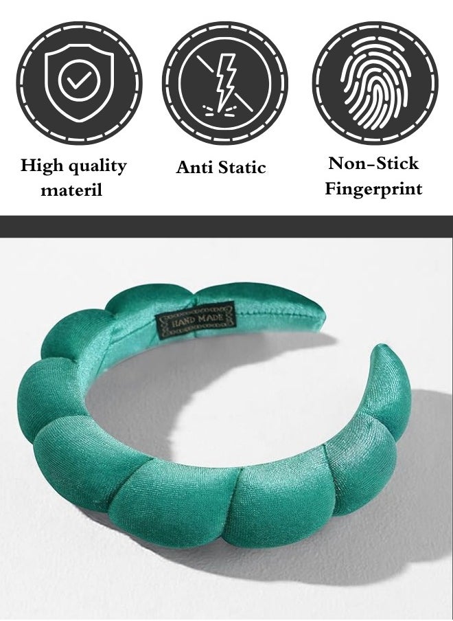 TRENZ Sponge Headband for Makeup Styling, Skin Care and Makeup Removal Headbands 2pcs White and Olive  - Image 2