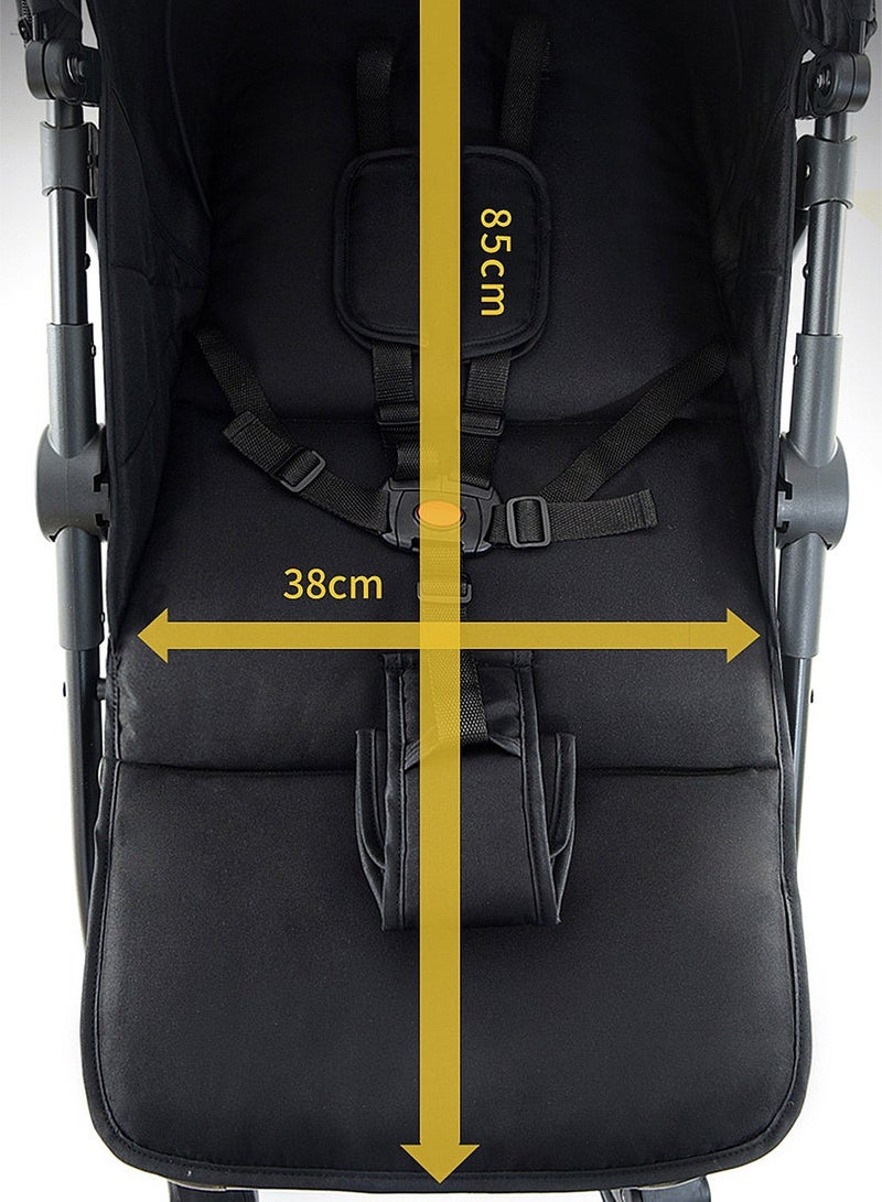 ما بيبي عربة أطفال مدمجة، عربة أطفال مدمجة، نظام سفر خفيف الوزن وسهل الطي، عربة أطفال للسفر مع مسند قدمين قابل للتعديل، يمكن الجلوس والاستلقاء - Image 3