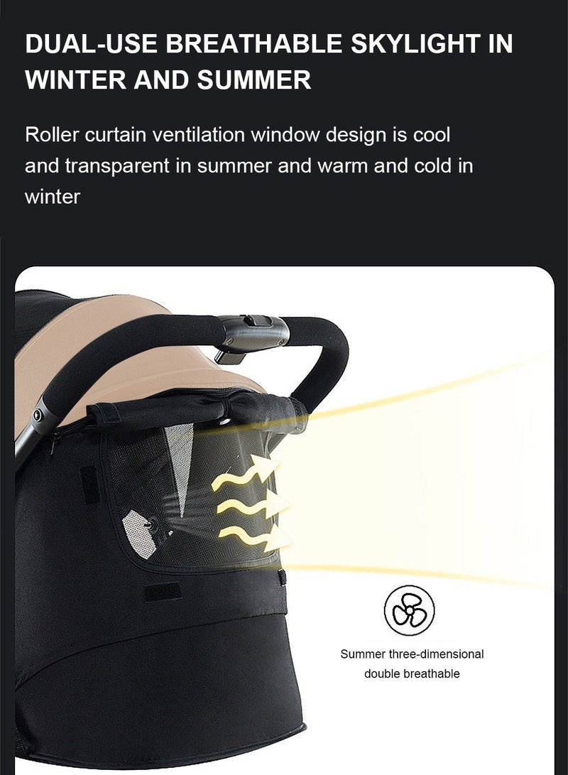 ما بيبي عربة أطفال مدمجة، عربة أطفال مدمجة، نظام سفر خفيف الوزن وسهل الطي، عربة أطفال للسفر مع مسند قدمين قابل للتعديل، يمكن الجلوس والاستلقاء - Image 5