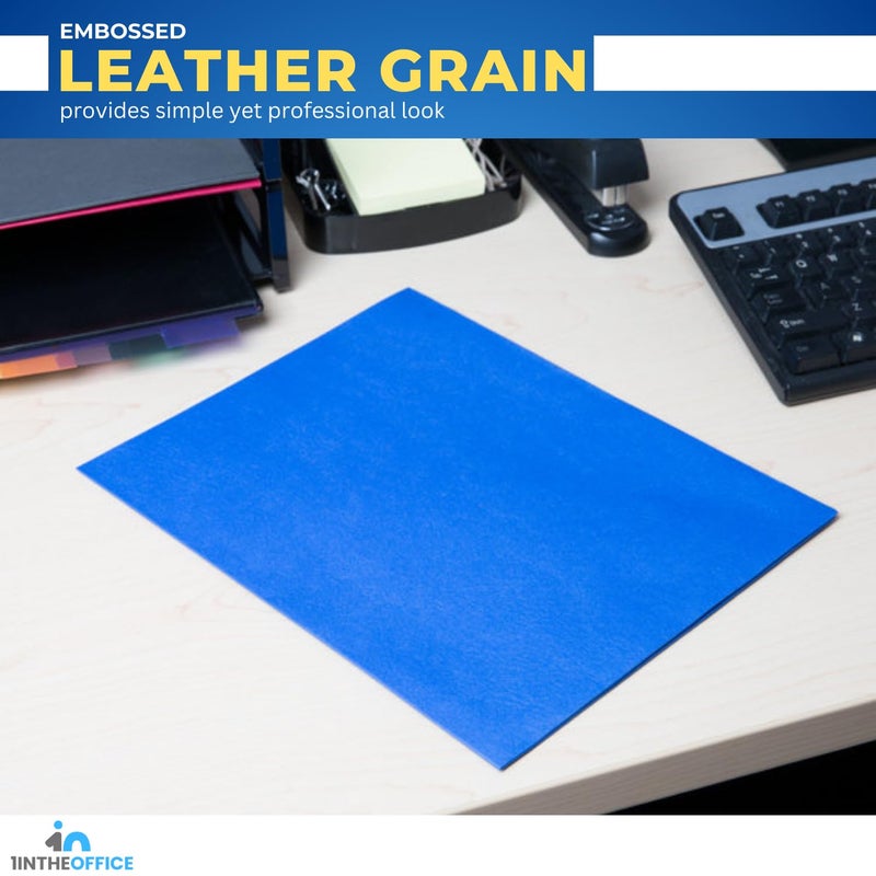 1InTheOffice Blue Folders with Pockets, Letter Size 2-Pocket Embossed Paper Pocket Folder, Light Blue, 8.5x11, (25/Box) - Image 5