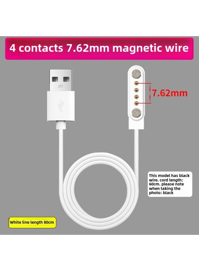 Suitable For Children's Phone Watch Smart Sports Bracelet Watch Universal 245 Contact PIN Needle Magnetic Data Charging-Color:4 Contacts 7.62mm Magnetic Cable-charging Cable + Charging Head - Image 1