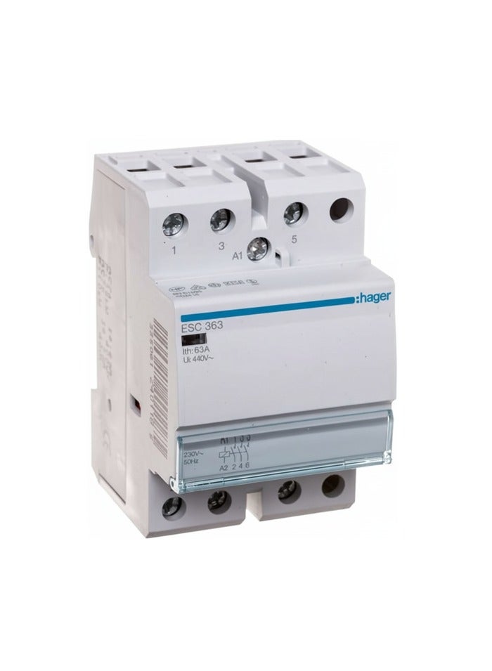 Hager Contactor 63A 230V 3 Pole – ESC363 (Made in EU)