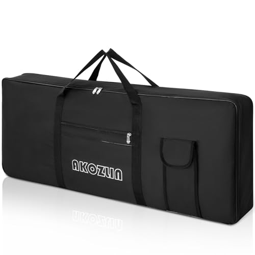 AKOZLIN 61 Keys Portable Padded Keyboard Case,Dimension 40"X6"X16", Electric Piano Keyboard Gig Bag (Black) - Image 1
