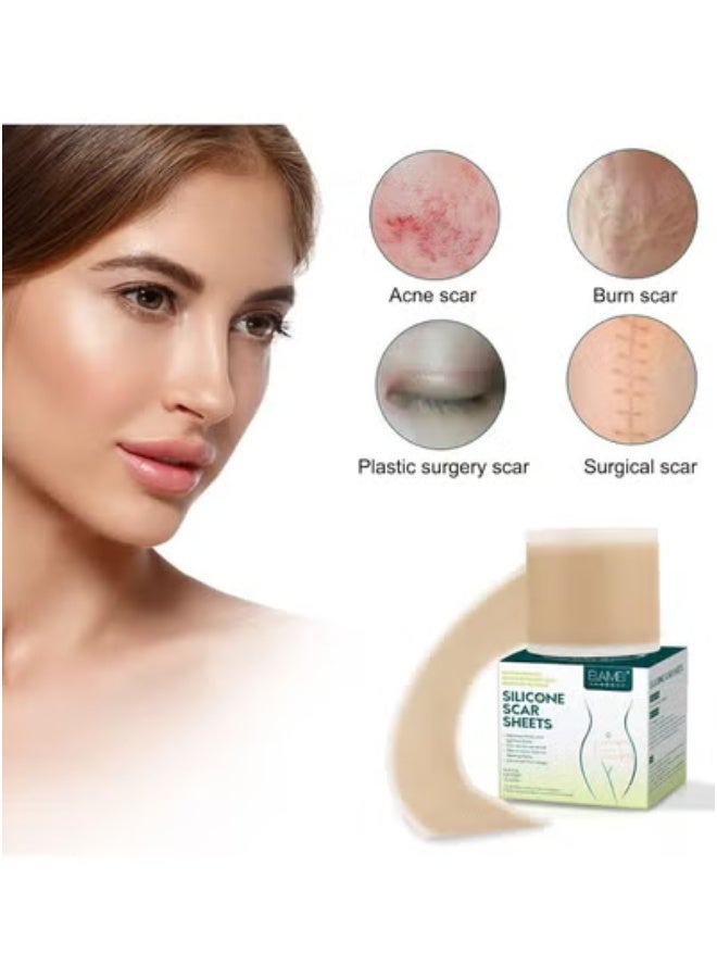سيليكون صفائح سيليكون لإزالة الندبات (لفافة 1.6 بوصة × 120بوصة - 3 أمتار)، لفافة شريط سيليكون لإزالة الندبات، شرائط سيليكون لإزالة الندبات، قابلة لإعادة الاستخدام، صفائح احترافية لإزالة الندبات للولادة القيصرية، الجراحة، الحروق، الجدرة، حب الشباب وما إلى ذلك. - Image 4