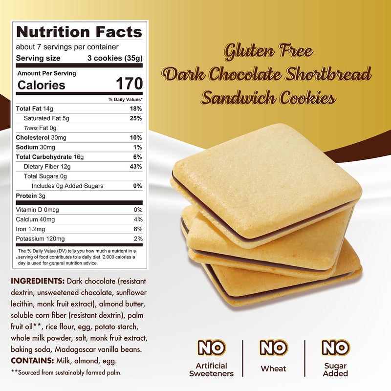 ChocZero Chocolate Cookies, Dark Chocolate Jolies, Gluten Free, No Added Sugar, 20 Crispy Chocolate Filled Keto Cookies Per Box, 8 Ounce (Pack of 1) - Image 2