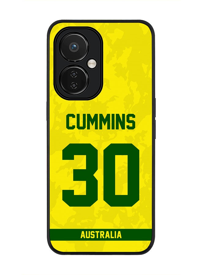 Stylizedd Cover for Nord CE 3 Lite, Rugged Black Slim fit Soft Flexible Thin Protective Phone Cases - Player Name - Pat Cummins, Jersey Number- 30 - Image 1