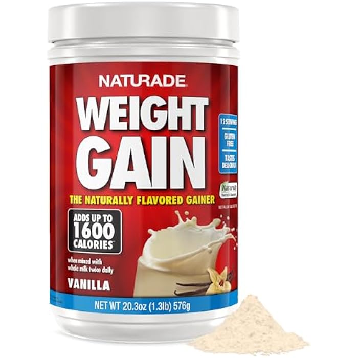 Naturade Weight Gain Instant Nutrition Drink Mix, Vanilla ,20.3 Ounce - Image 1