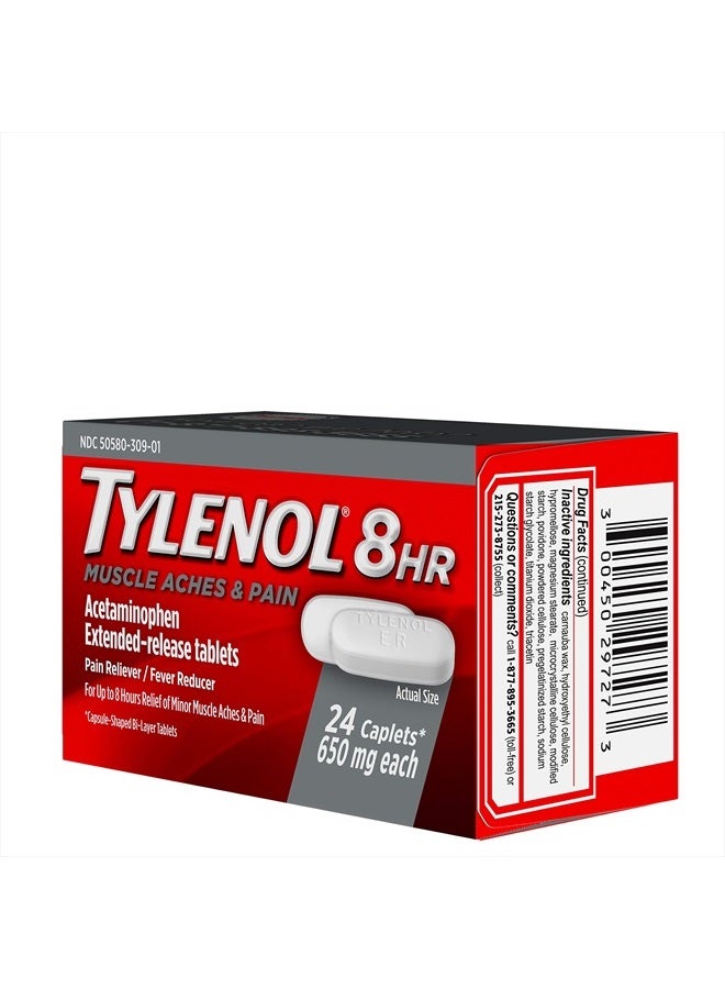 Tylenol 8 HR Muscle Aches & Pain, Pain Relief from Aches and Pain, 650 mg, 24 ct. - Image 4